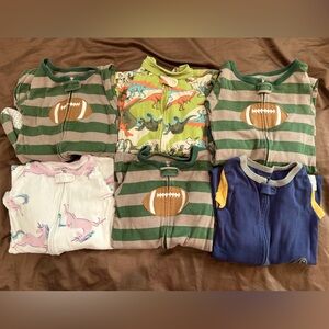 Carter's Blue,white and Green 6 Pajama Sets Cozy Sleepwear, size 4T, 100%cotton